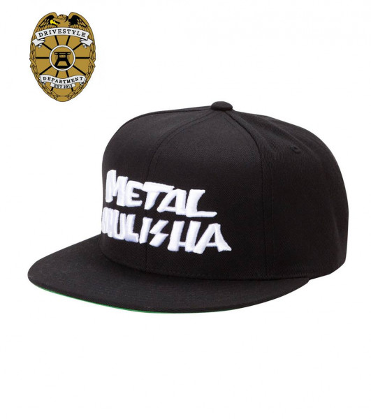 Metal Mulisha Snapback, white on black, green visor