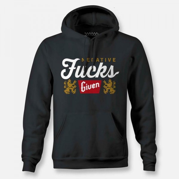 Zip Hoodie "Negative Fucks" Black / Schwarz / Größe XXL