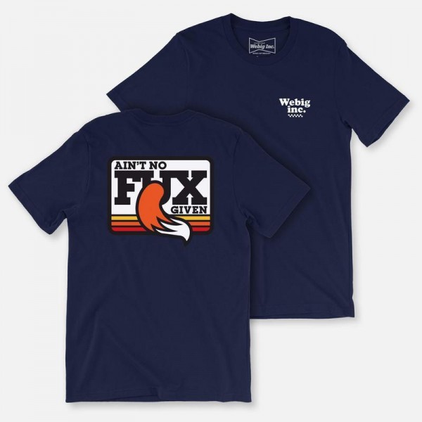 T-Shirt "No Fux" Blau / Navy / Größe XL